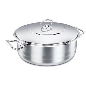 Casserole en acier inoxydable ronde de 24 cm avec couvercle, design minimaliste durable, finition polie, pour tous types de cuisinières - Product Image 6