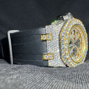 Montre à quartz de luxe en acier inoxydable antique de haute qualité avec bracelet carré et moissanite pour hommes et femmes, étanche 5 ATM, tendance - Product Image 1