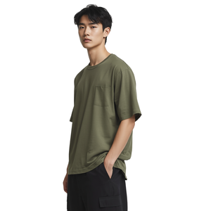 Men Eco-Friendly 220g Silk Screen Printed Drop Shoulder Oversized Cotton Streetwear T-Shirt - Product Image 2