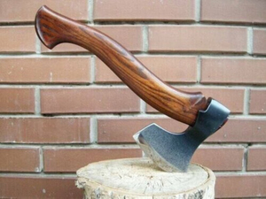 Handmade Viking Bearded <b>Axe</b> | Forged Carbon Steel Blade, Rosewood <b>Handle</b> with Leather Wrap | 19 Length | Hunting <b>Axe</b> - Product Image 3
