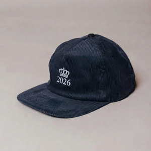 Gorra Personalizada de 5 Paneles con Visera Plana, Estructura de Tela de Pana, Bordado con Logotipo Personalizado y Cierre de Correa de Cuero en la Parte Trasera para Unisex - Product Image 1