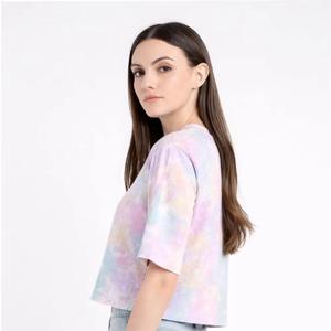 Women's Short Sleeve Cotton Jersey T-Shirt Casual Solid Color Regular Fit Knitted Plain Dyed <b>Top</b> - Product Image 5