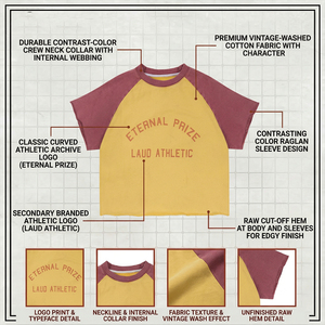 Camiseta Deportiva Eternal Prize Laud con Mangas Raglán para Mujer, Amarillo Granate, Algodón, Cuello Redondo, Corte Regular - Product Image 6