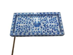 Bandeja Pequeña con Incrustaciones de Hueso Azul y Diseño Floral por PERFECT ENTERPRISES - Product Image 4