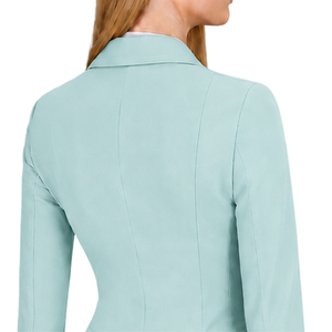 Veste d'équitation vert menthe pour femme, blazer d'équitation sur mesure, manteau élégant pour concours d'équitation, vêtements sur mesure en gros - Product Image 4