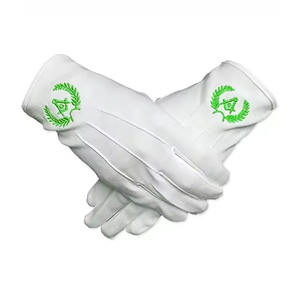 Guantes Tradicionales para Ceremonia de Lodge, de Algodón Blanco, para Uso Ritual en Reuniones Fraternales, Uniformes, Suaves, Transpirables y Ajustables - Product Image 6