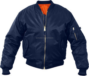 Chaqueta Bomber de Invierno para Hombre, Personalizada, al por Mayor, con Frente de Lona, Poliéster Satinado, Cuello Alto Informal, Impermeable, Transpirable y Resistente al Viento - Product Image 4