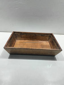 Plateau de service rectangulaire en bois fait à la main vintage poli en provenance d'Inde pour le thé et les aliments, vaisselle de cuisine, idéal comme cadeau - Product Image 6