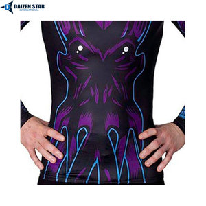 เสื้อรัดกล้ามเนื้อแขนยาวสำหรับผู้ชาย MMA Rash Guard สำหรับฝึกซ้อม BJJ ป้องกันการลื่นไถล ชุดต่อสู้ OEM - Product Image 6