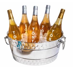 Nouveauté Refroidisseur à vin en métal martelé avec poignées Seau à champagne Outils de bar en métal d'Inde Refroidisseur à glace en aluminium - Product Image 1