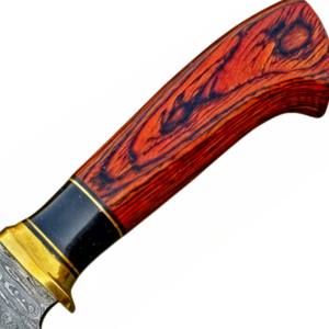 Cuchillo de Hoja Fija de Acero de Damasco, Duradero y Multiusos, para Campismo y Actividades al Aire Libre - Product Image 3