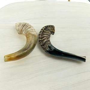 Shofar artisanal casher, trompette hébraïque israélienne de la Terre Sainte, poli, style religieux, cor d'adoration - Product Image 4