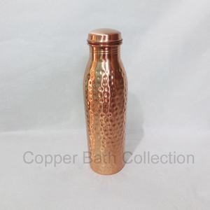 Customized 500ml Hammered Copper <b>Bottle</b> Simple Design Matt Polish Finish 100% Copper Material Low Thermal Direct <b>Drinking</b> Outer - Product Image 2
