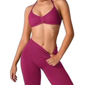 Vente chaude 2026, vêtements de yoga pour femmes de haute qualité, respirants, écologiques, ensemble court 2 pièces uni, séchage rapide, logo personnalisé, coupe ajustée - Product Image 6