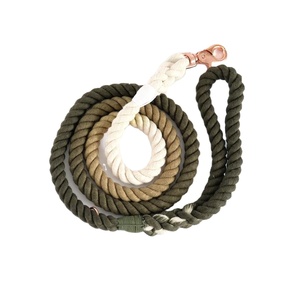 Olive Green Ombre Handmade Cotton Dog Rope Dog <b>Leash</b> Natural Dyie Handmade Daily Walking - Product Image 1