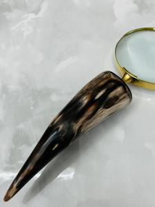 Lupa de latón hecha a mano con mango de cuerno natural auténtico | Lupa óptica vintage para lectura e inspección (el color puede variar) - Product Image 2