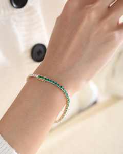 Bracelet Tennis en Argent Sterling S925, Chaîne Trombone – Bracelet Élégant et Scintillant pour Femme - Product Image 5