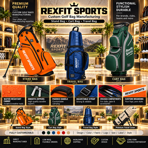 Housse de transport de golf personnalisée avec base à roulettes, corps pliable, fermeture éclair longue et rangement facile pour clubs de golf - Product Image 5