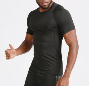 <b>Mens</b> <b>Compression</b> short sleeve <b>Shirts</b> Spandex/Polyester Breathable Durable Regular Fit Sports Tops Quick Dry Gym Wear Fitnesswear - Product Image 3