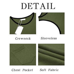 Camisetas sin mangas para hombre, deportivas, para gimnasio, camiseta muscular sin mangas, informal, básica, de verano, para fitness, con bolsillo, para culturismo - Product Image 6