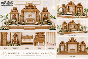 Mandap de mariage traditionnel de style Grand Temple, Mandap de mariage personnalisé pour cérémonie sud-indienne, Mandap Prestige USA - Product Image 6