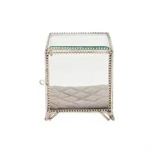 Classic Collection Metal & Glass Jewelry <b>Box</b> Premium <b>Trinket</b> Case for Jewelry Rings Earrings Necklace Bracelet Vanity Decor - Product Image 5
