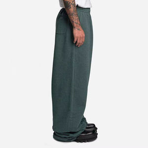 Pantalon de survêtement décontracté pour homme, coupe ample et oversize, avec logo personnalisé, effet délavé, taille élastique, poches plissées sur le devant, style urbain, vente en gros - Product Image 4