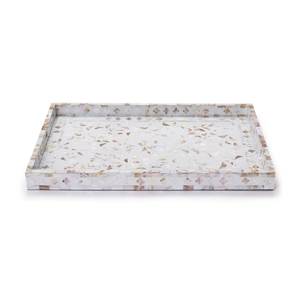 Wooden And Mother Of Pearl Serving <b>Tray</b> For Tea Coffee Breakfast <b>Snacks</b> And Decorative Dining Table Presentation - Product Image 3