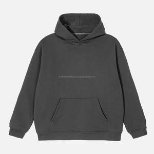 Streetwear vierge de haute qualité Sweat à capuche à épaules tombantes Sweats à capuche personnalisés bon marché unis avec logo - Product Image 2