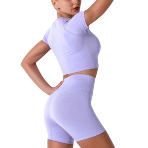 Tops de sport à manches courtes Trend Workout pour femmes, dos nu, yoga, gym, vêtements de sport, ensemble femme - Product Image 5