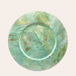 Eco-Friendly Seashell Mosaic <b>Decorative</b> <b>Plate</b> Natural MOP Shell Inlay Wooden Charger <b>Plates</b> For Fine Dining Hotel Table Bohemian - Product Image 3