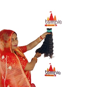 Venta al por mayor extensiones de cabello humano de trama a granel indio cutícula alineada cuerpo recto onda cruda templo virgen Remy suelta onda profunda - Product Image 5