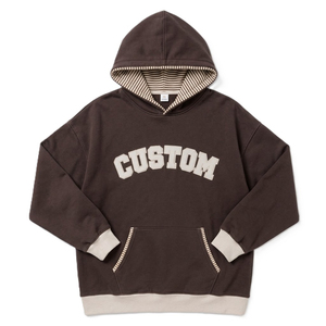 Premium Applique Embroidery Pullover 100% Cotton Fleece Streetwear Women's Front Custom Logo Hoodies Private Label Supplier - Product Image 3