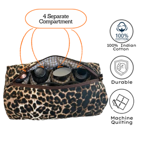 Sac de rangement pour sèche-cheveux Dyson à imprimé léopard fait main, avec fermeture éclair, plusieurs compartiments, idéal pour les voyages, l'organisation, les cadeaux et l'usage quotidien - Product Image 3