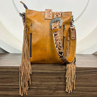 Top Style Offre Spéciale à la mode grande capacité de luxe usiné à la main en cuir véritable bandoulière sac à franges sacs à bandoulière en peau de vache occidentale