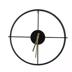 Horloge murale moderne en fer forgé noir avec aiguilles en quartz, sans rouille, décoration d'intérieur, fournitures directes d'usine - Product Image 6