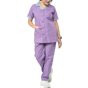 Wholesale Custom Design Plain Fashion Wear Nursing <b>Scrub</b> Suit New Design Multi Pockets Elastic Waist V Neck Women's <b>Scrub</b> Suits - Product Image 3