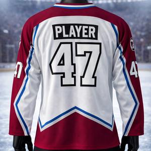 Maillot de hockey sur glace à manches longues en softshell personnalisé pas cher, 100 % polyester, broderie unisexe, personnalisable sur mesure - Product Image 4