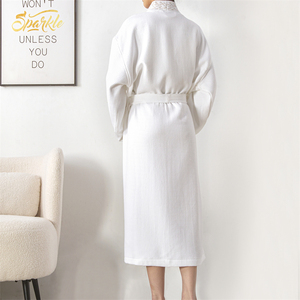 Premium 100% Cotton Kimono Bathrobe Luxury Hotel Spa Terry Cloth <b>Robe</b> Soft Absorbent Unisex House <b>Coat</b> 300g Eco-Friendly - Product Image 2