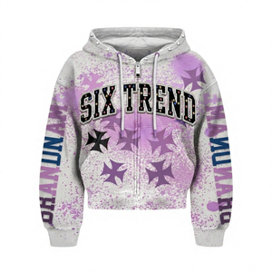 Sudadera con capucha Y2K desgastada con cremallera completa para hombre y mujer, estilo vintage con estampado gráfico de salpicaduras, oversize, de tejido grueso, estilo grunge streetwear 100% - Product Image 3
