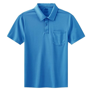 Men's Solid Pattern for Polo <b>Shirt</b> 100% Polyester 220 Grams Breathable Knitted Fabric OEM Service with Front Logo - Product Image 4