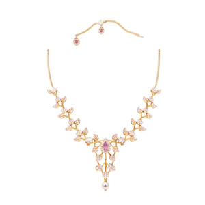 JeweleMarket Conjuntos de Joyería de Moda - Elegante Collar de Piedras de Cristal y Perlas Austriacas 10575666DP - Product Image 2
