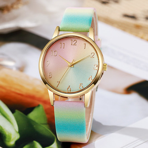 Reloj de pulsera de cuarzo digital romano, moderno, sencillo y a la moda, con correa de cuero, para mujer, venta al por mayor de fábrica. - Product Image 2