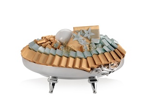 Panier à bonbons décoratif élégant en argent avec poignée, bol à chocolat de luxe pour mariages et fiançailles - Product Image 6