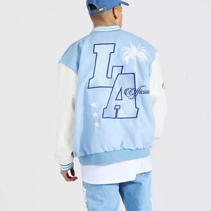 Chaqueta Varsity de Lana y Cuero para Hombre de Alta Calidad, Personalizada ODM OEM, Chaqueta Letterman Hecha a Mano con Parches Bordados, Ropa Urbana - Product Image 3
