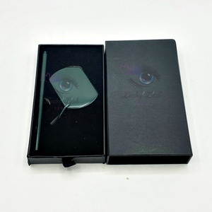 Dark Green Large <b>Rectangle</b> Eyelash Extensions <b>Mirror</b> Custom Logo Private Label Tool Stainless Steel Storage False Eyelashes - Product Image 5