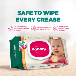 Lingettes pour bébé MAMAMY TROPICAL NBaby du Vietnam, 100 lingettes, OEM/ODM, pour un changement de couche doux, protection contre les érythèmes fessiers, non tissées, sûres - Product Image 4