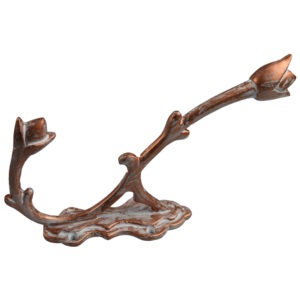 Porte-manteau mural en fonte colorée, design finition peinte, pour décoration intérieure, avec crochets pour clés et accroches murales - Product Image 6