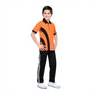New Product Promotional Primary School Boys Front Back Same Style Knitted <b>T</b> Shirt with Two Piping <b>Track</b> Pant - Product Image 2