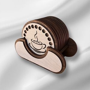 Sous-verre rond en bois résistant à la chaleur pour la maison et l'hôtel de TIMELESS CRAFT - Product Image 4